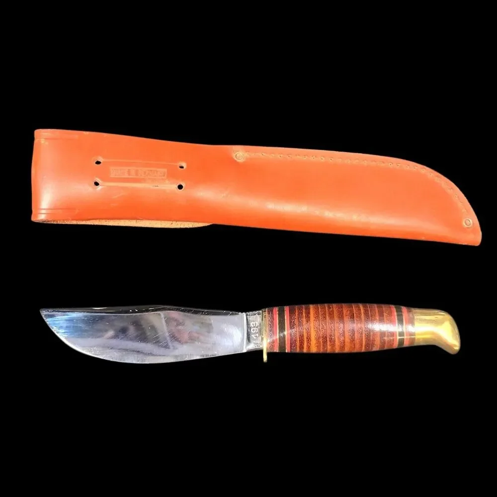 Vintage Boker Knife #193 With Original Sheeth Solingen Germany Hunting Skinning